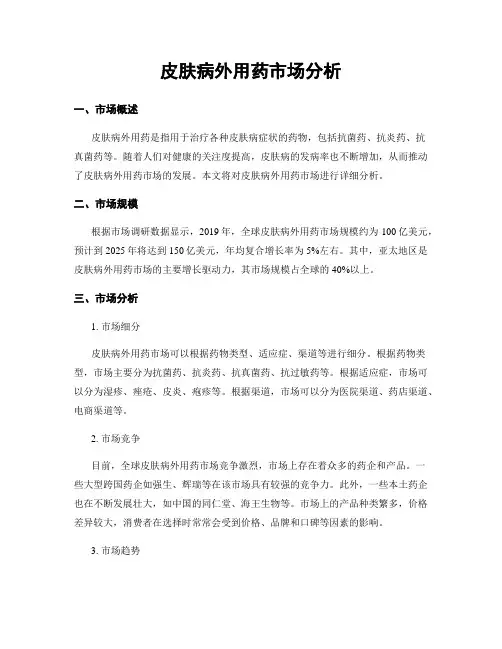 皮肤病外用药市场分析