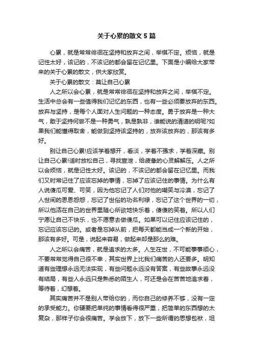 关于心累的散文5篇