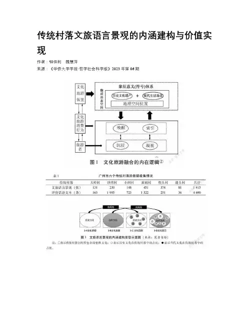 传统村落文旅语言景观的内涵建构与价值实现