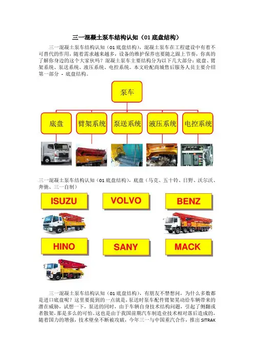 三一混凝土泵车结构认知(01底盘结构)
