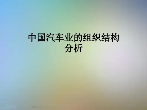 中国汽车业的组织结构分析