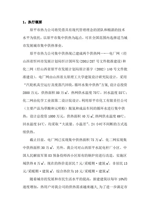 集中供热商业计划书范文