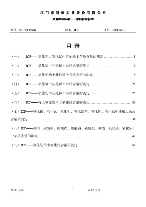 ICP质量检测标准