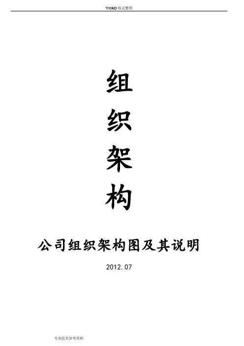 公司部门组织结构图、岗位职责及岗位说明书模板