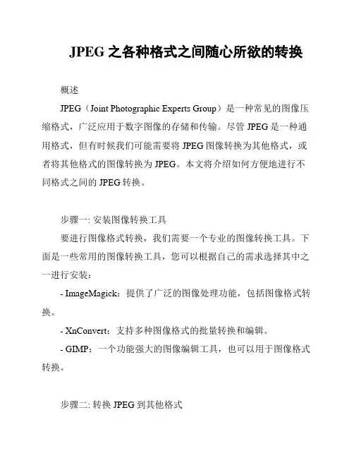 JPEG之各种格式之间随心所欲的转换