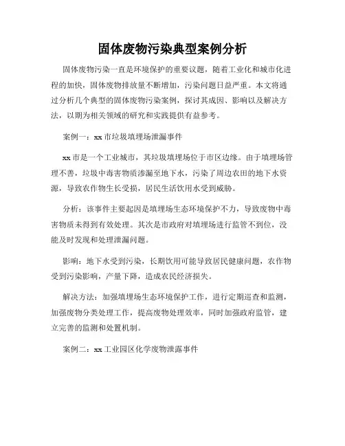 固体废物污染典型案例分析