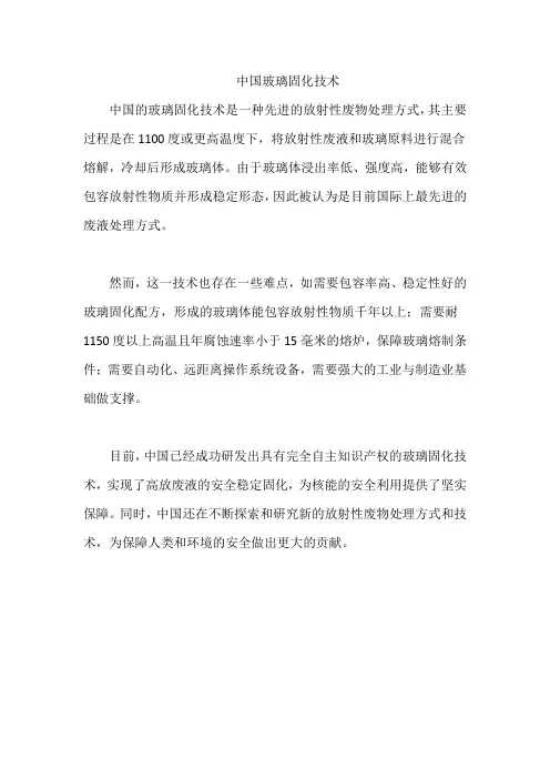 中国玻璃固化技术