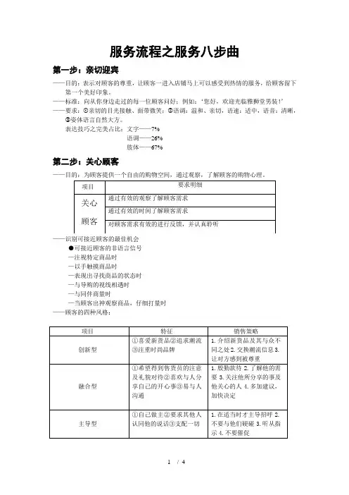 服务流程之服务八步曲