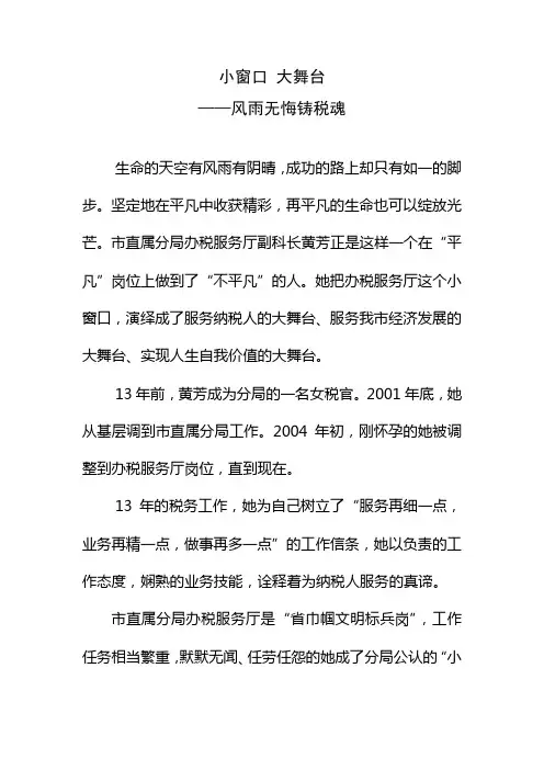 2.小窗口大舞台-风雨无悔铸税魂