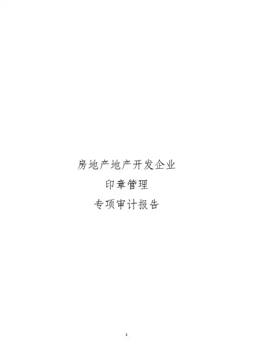 房地产开发公司印章管理专项内部审计报告