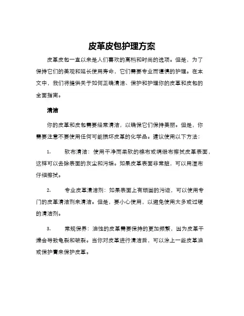 皮革皮包护理方案