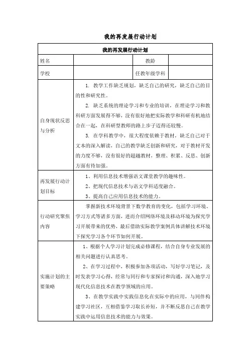 我的再发展行动计划