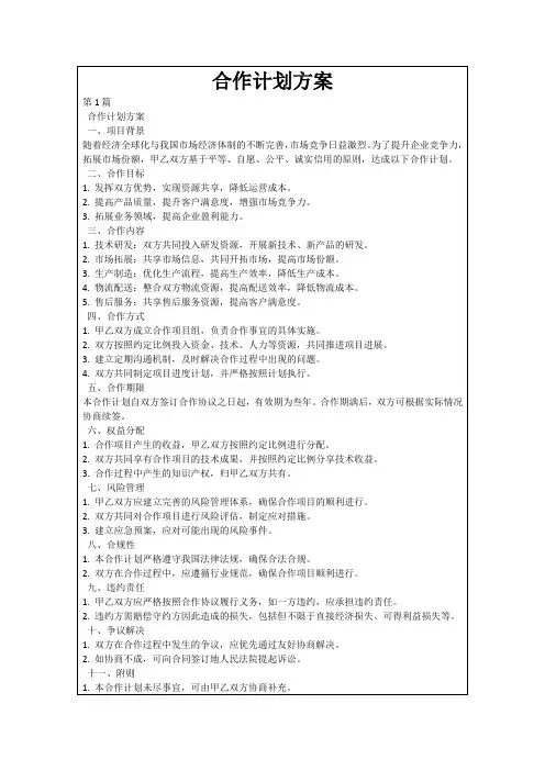 合作计划方案
