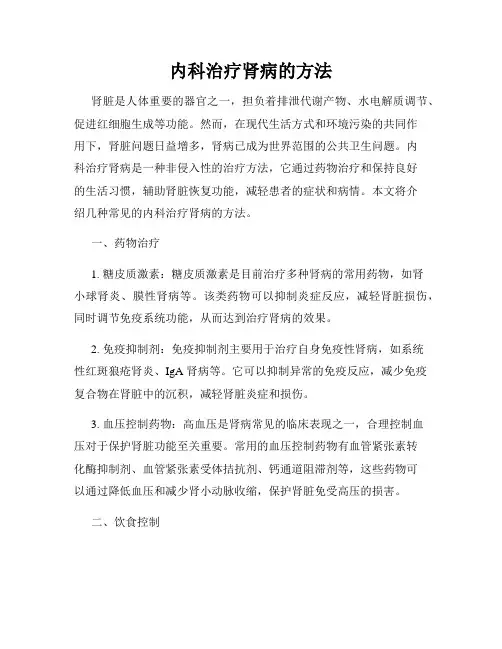 内科治疗肾病的方法