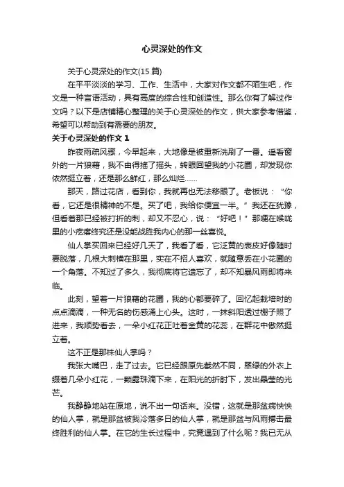 心灵深处的作文