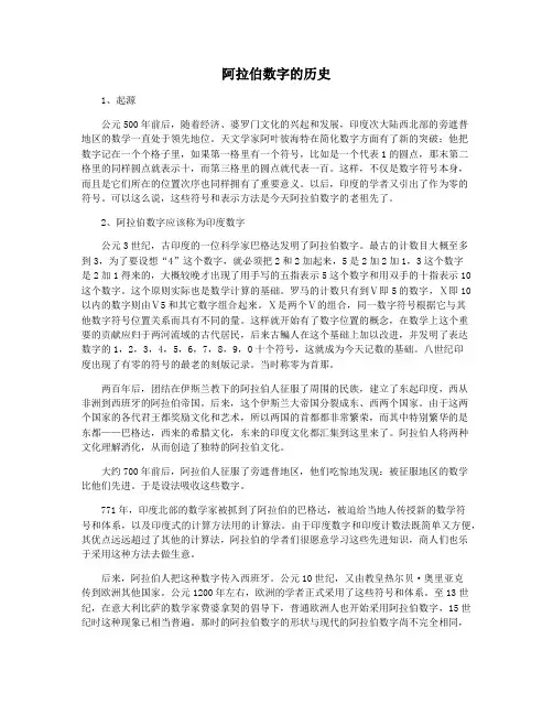 阿拉伯数字的历史