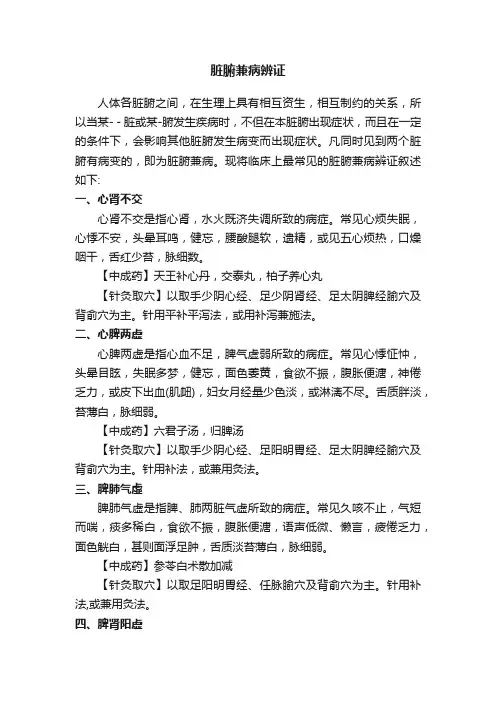 脏腑兼病辨证