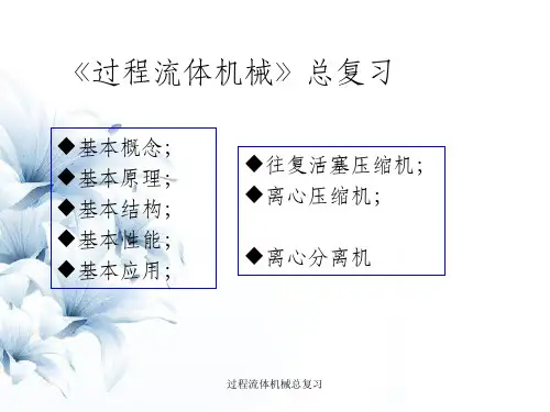 过程流体机械总复习