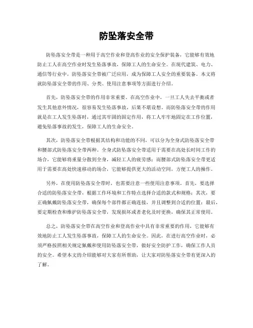 防坠落安全带