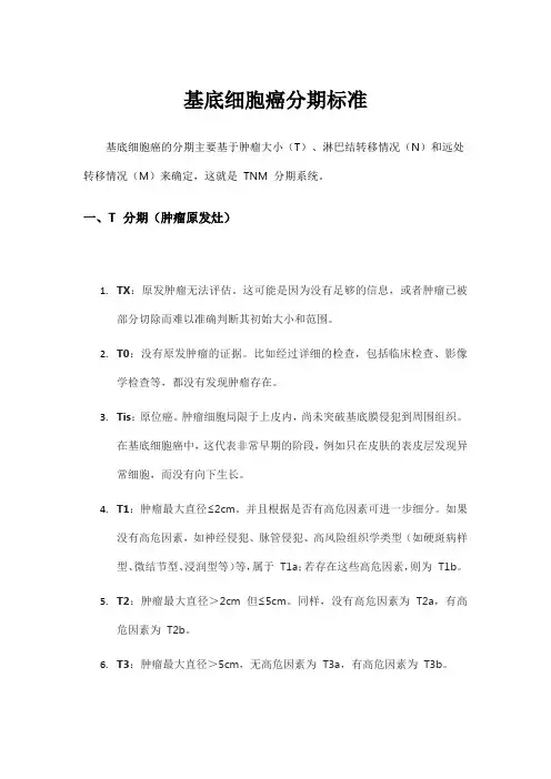 基底细胞癌分期标准