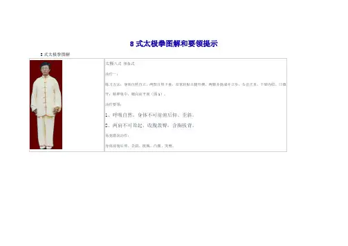 8式太极拳图解和要领提示