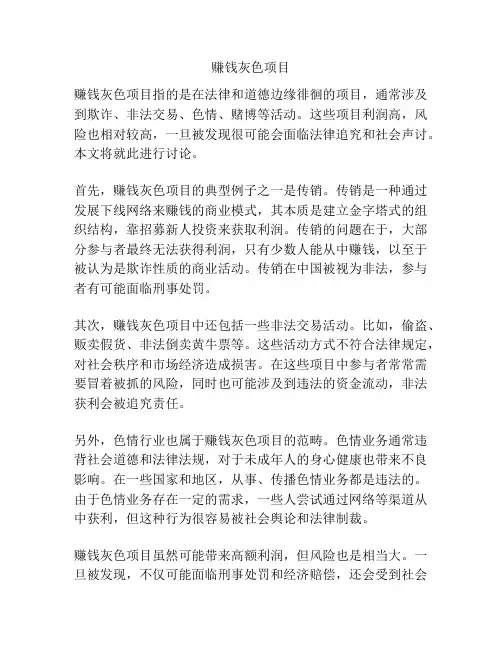 赚钱灰色项目