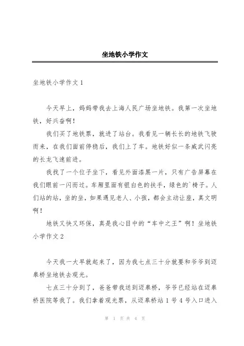 坐地铁小学作文