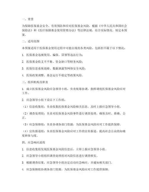 医保基金风险_应急预案