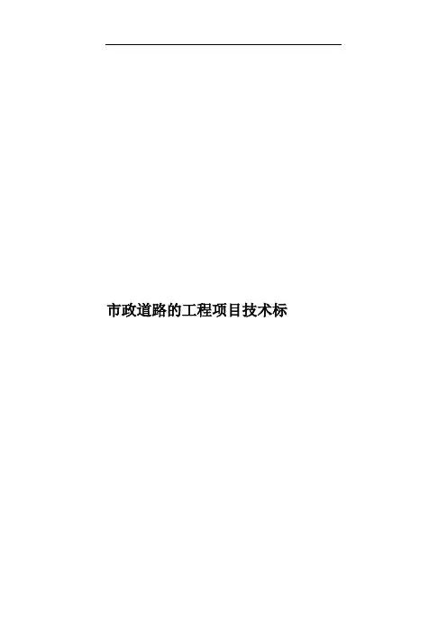 市政道路的工程项目技术标样本