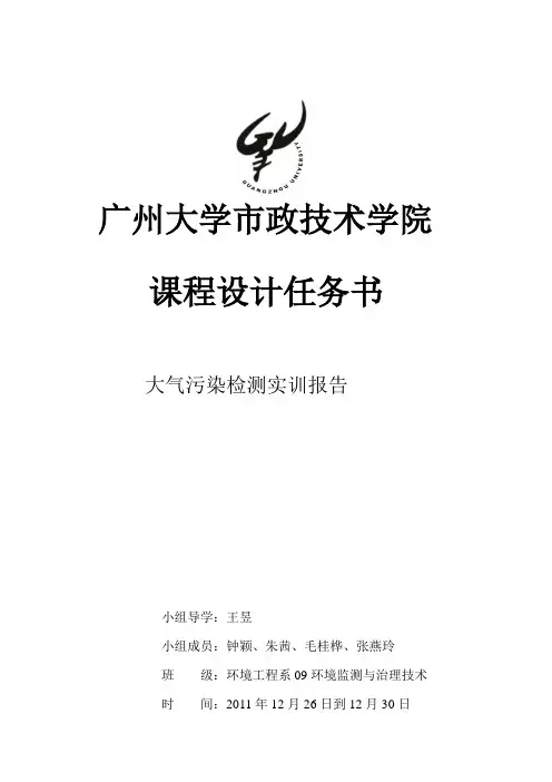 大气监测实训报告
