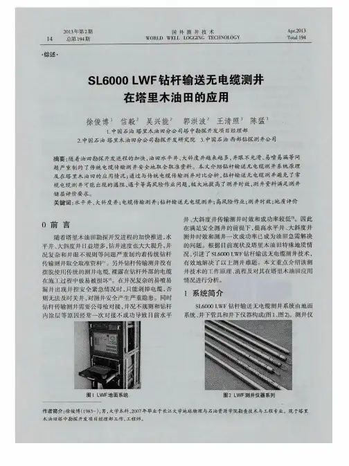 SL6000LWF钻杆输送无电缆测井在塔里木油田的应用