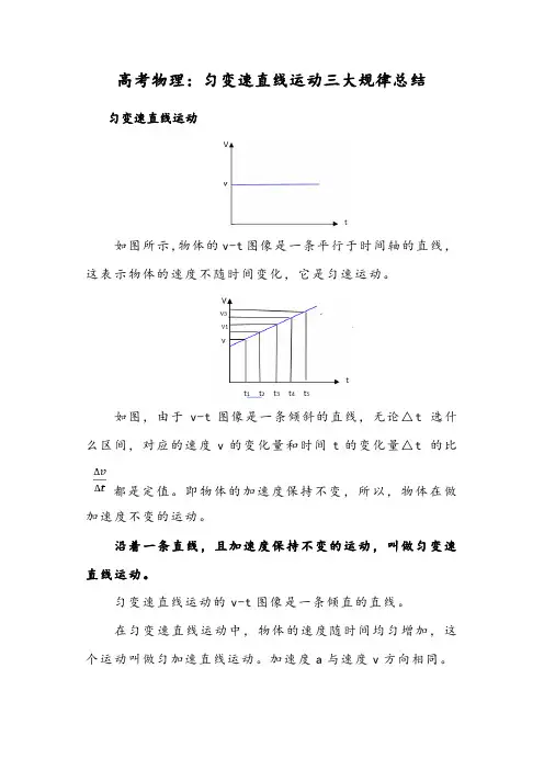 高考物理：匀变速直线运动三大规律总结