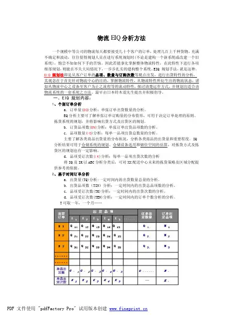 物流EIQ分析方法