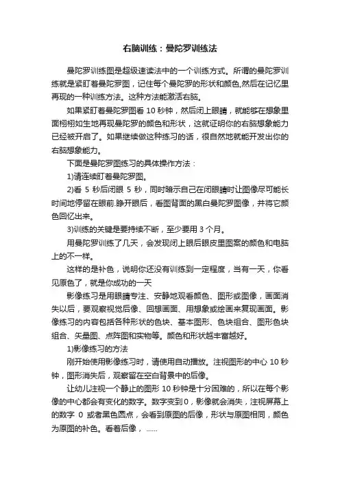 右脑训练：曼陀罗训练法