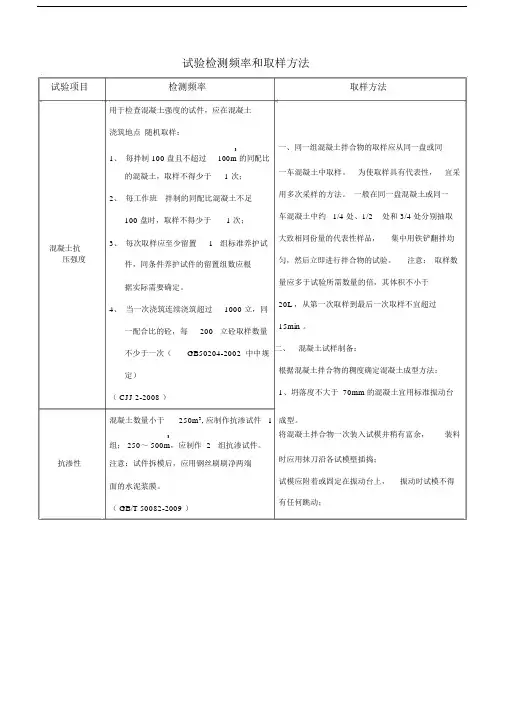 试验检测频率和取样方法.doc