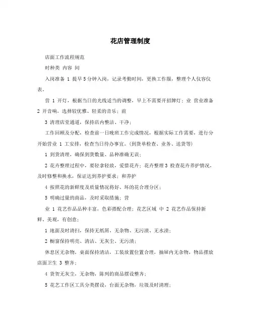 花店管理制度