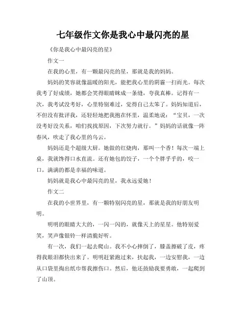 七年级作文你是我心中最闪亮的星