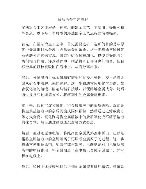湿法冶金工艺流程