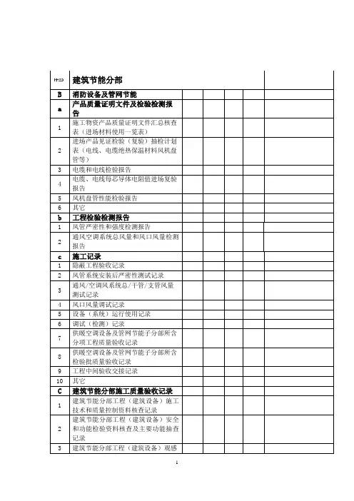 消防节能资料目录