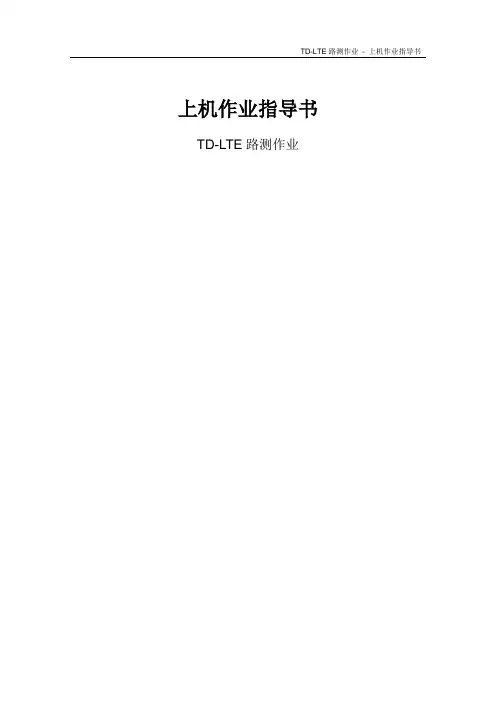 30.DTM.PX.016.902-TD-LTE路测作业-上机作业指导书-v1.0.0