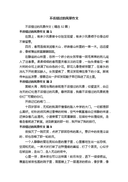 不该错过的风景作文