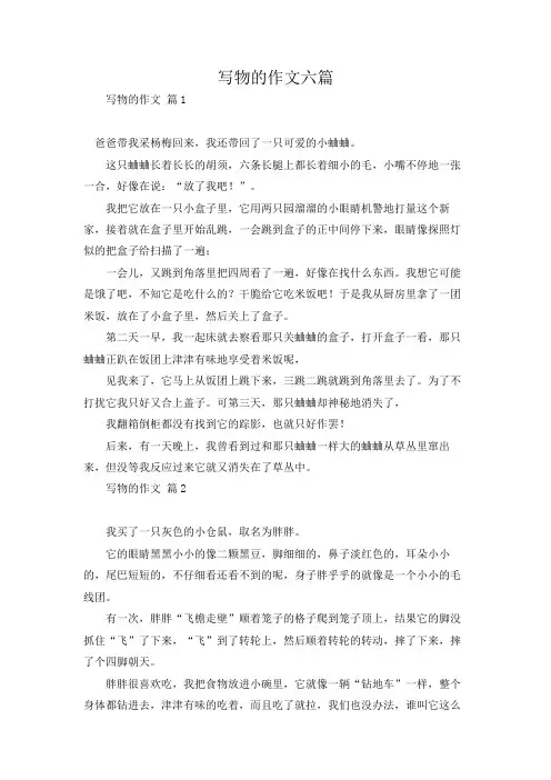 写物的作文六篇