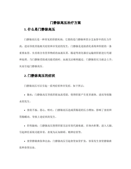门静脉高压治疗方案
