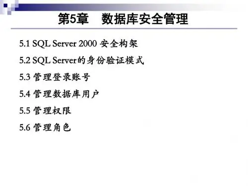 2019精品第五章数据库安全管理课件化学