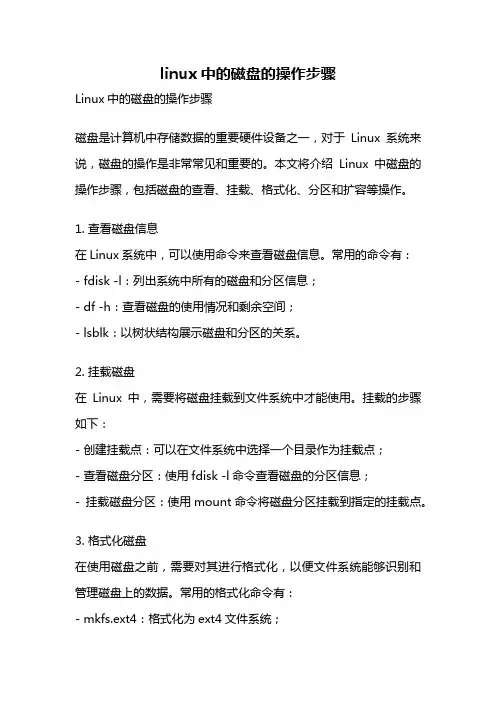 linux中的磁盘的操作步骤