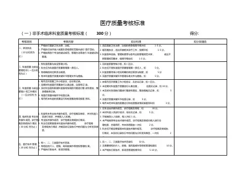 医疗质量考核标准