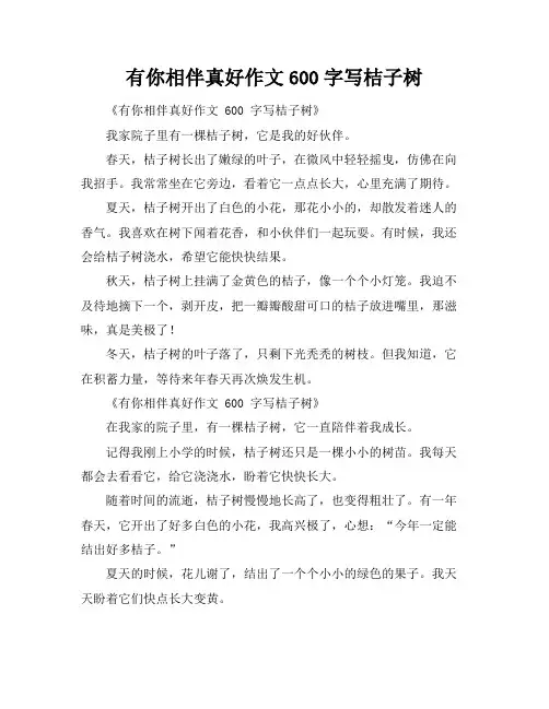 有你相伴真好作文600字写桔子树