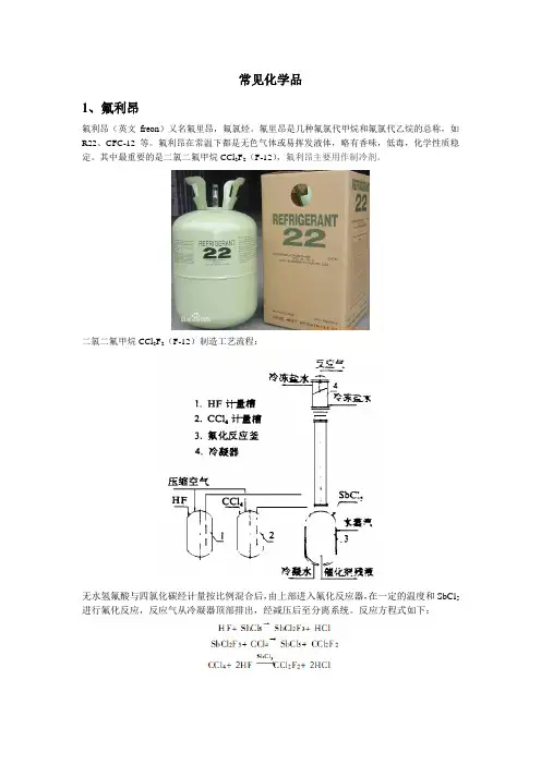 常见化工产品