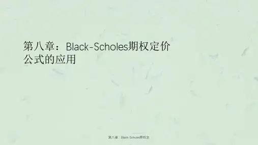 第八章：Black-Scholes期权定课件