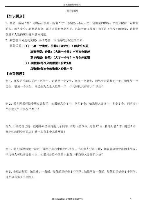 小升初-盈亏问题专项